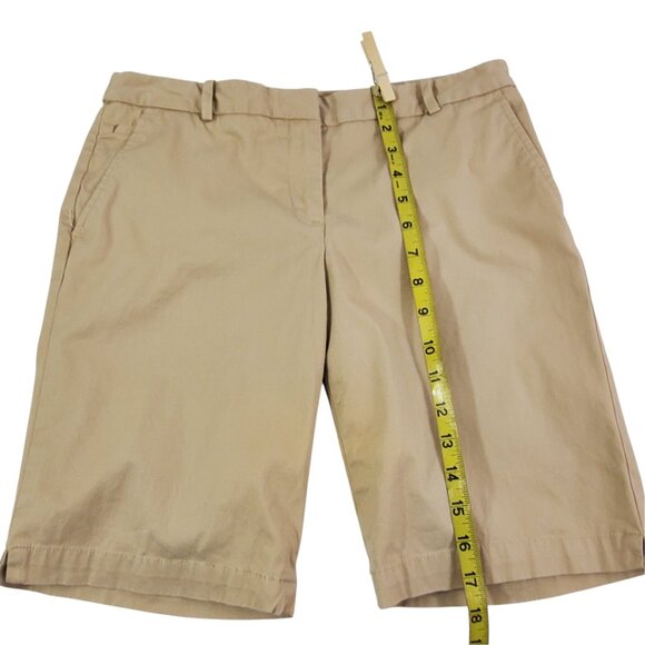 Talbots Petite Flat Front Shorts Women’s Khaki Casual Chinos - Size 4P - Picture 7 of 9
